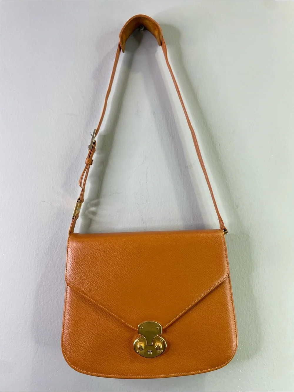 MCM rare Nature line Tan Leather Shoulder Bag with Gold Hardware